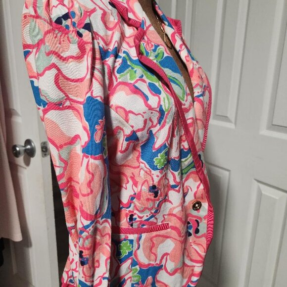 Lilly Pulitzer Malibu Blazer Jacket Lucky Charm Print Sz Lg MSRP$ 198 - Picture 8 of 16